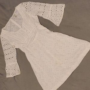 Large-Lace Cotton White Dress Size 14